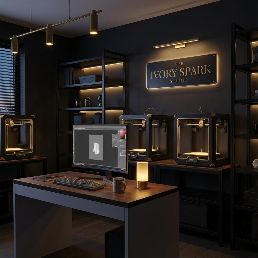 Modern 3D Printing Studio workspace